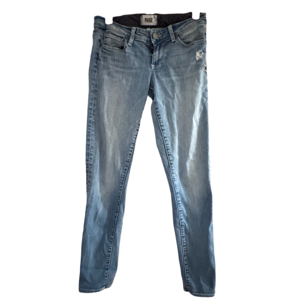 PAIGE Skyline Skinny Jeans Women’s Size‎ 25 Light Wash Distressed Denim